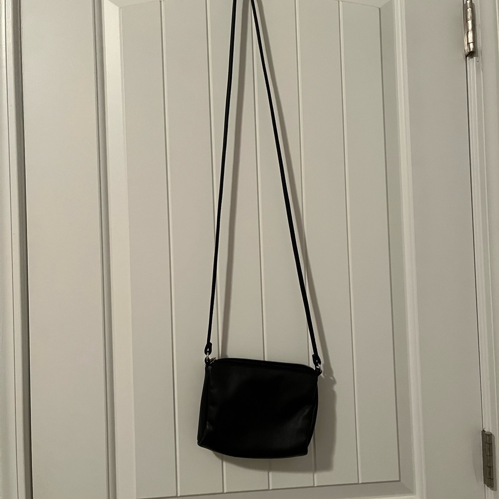 Black Faux Leather Crossbody Purse